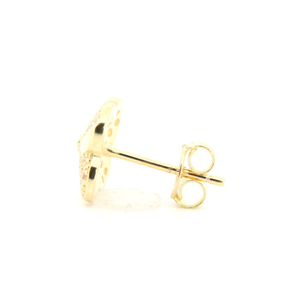 925 Silver 14ct Gold Plated Cubic Zirconia Set Studs
