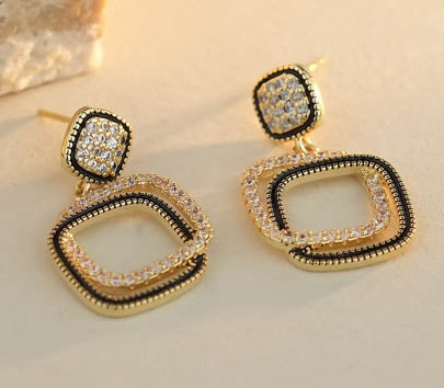 925 Silver 14ct Gold Plated Cubic Zirconia Set Studs