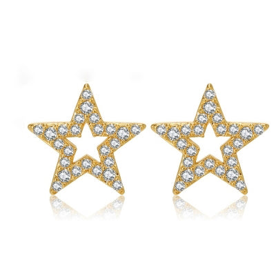 925 Silver 14ct Gold Plated Cubic Zirconia Set Studs