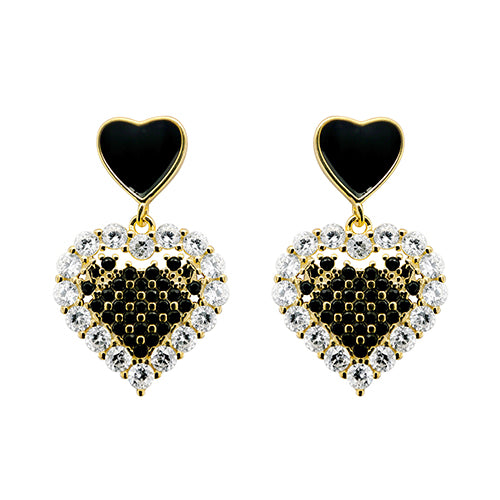 925 Silver 14ct Gold Plated Cubic Zirconia Set Studs