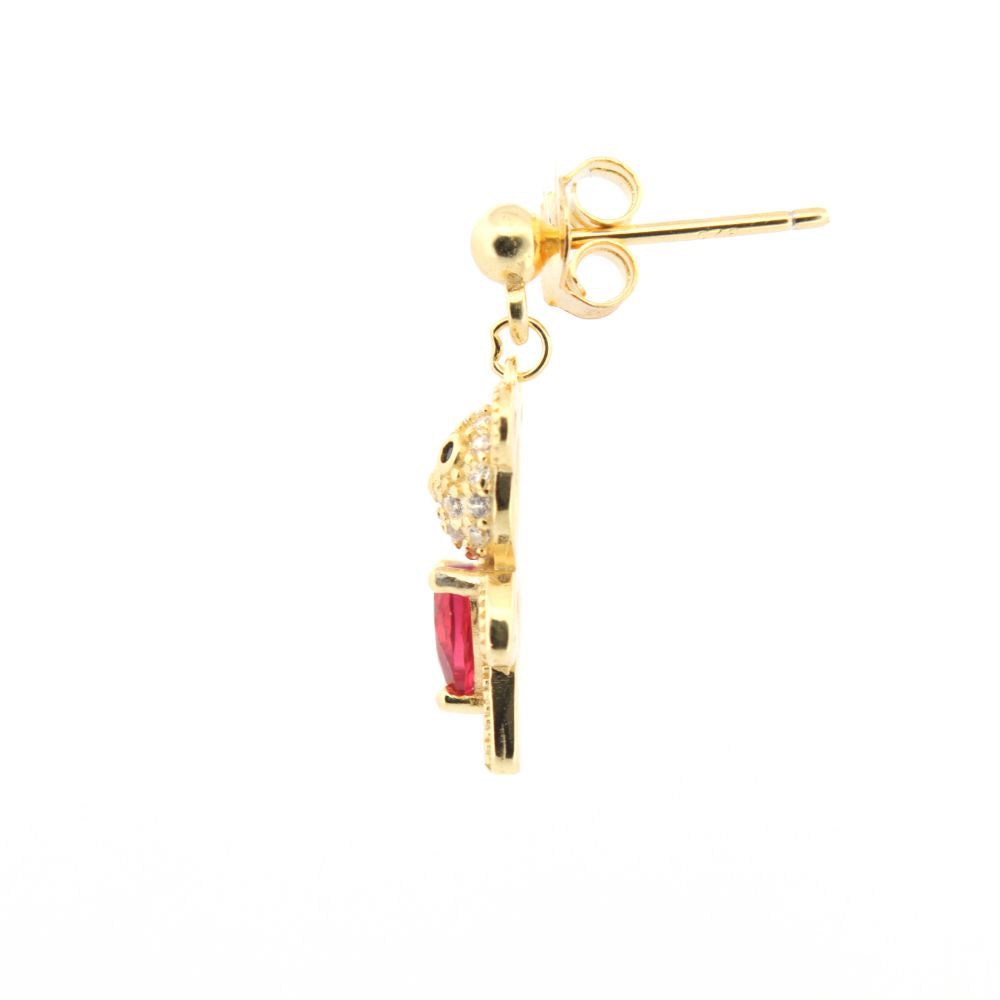 925 Silver 14ct Gold Plated Cubic Zirconia Set Studs