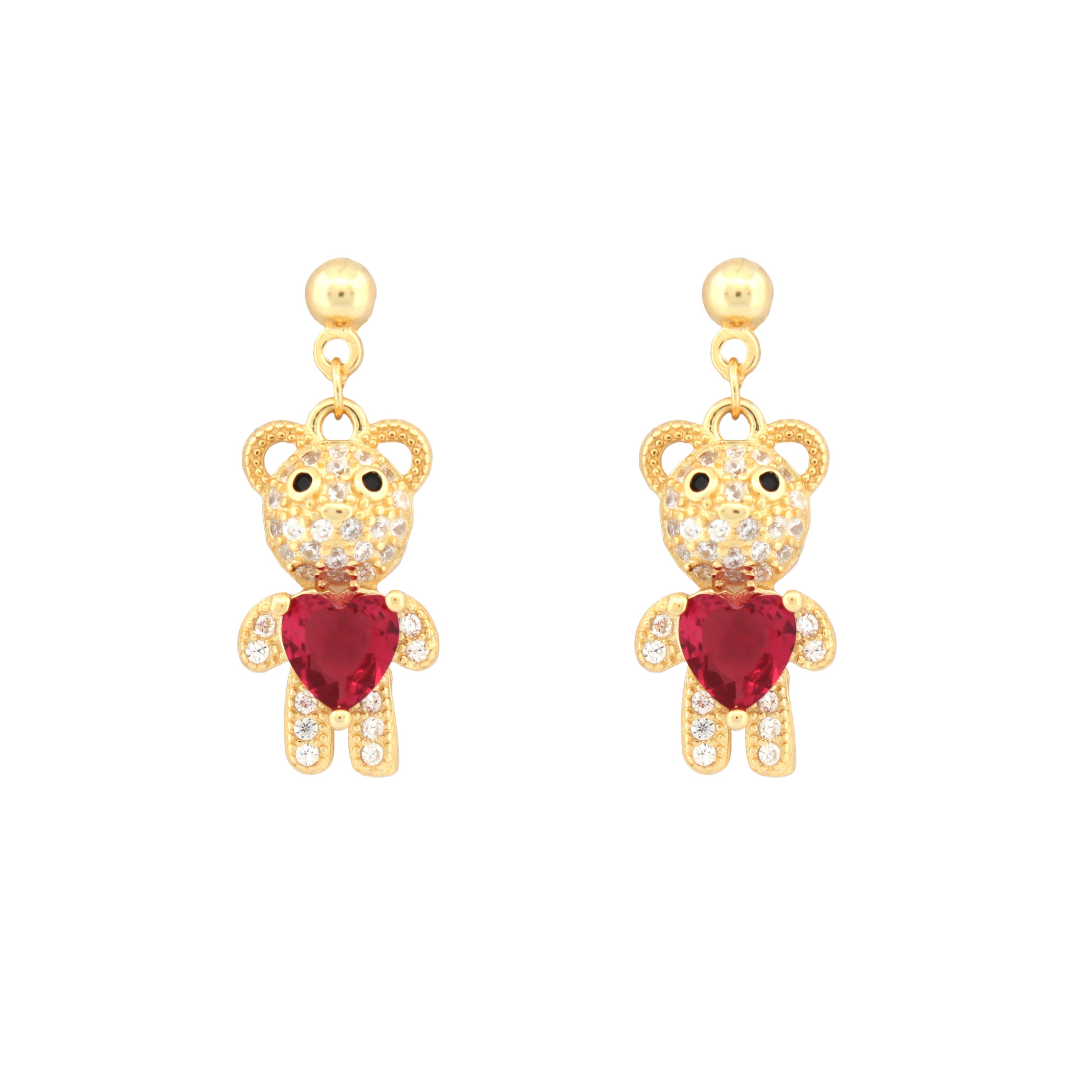925 Silver 14ct Gold Plated Cubic Zirconia Set Studs