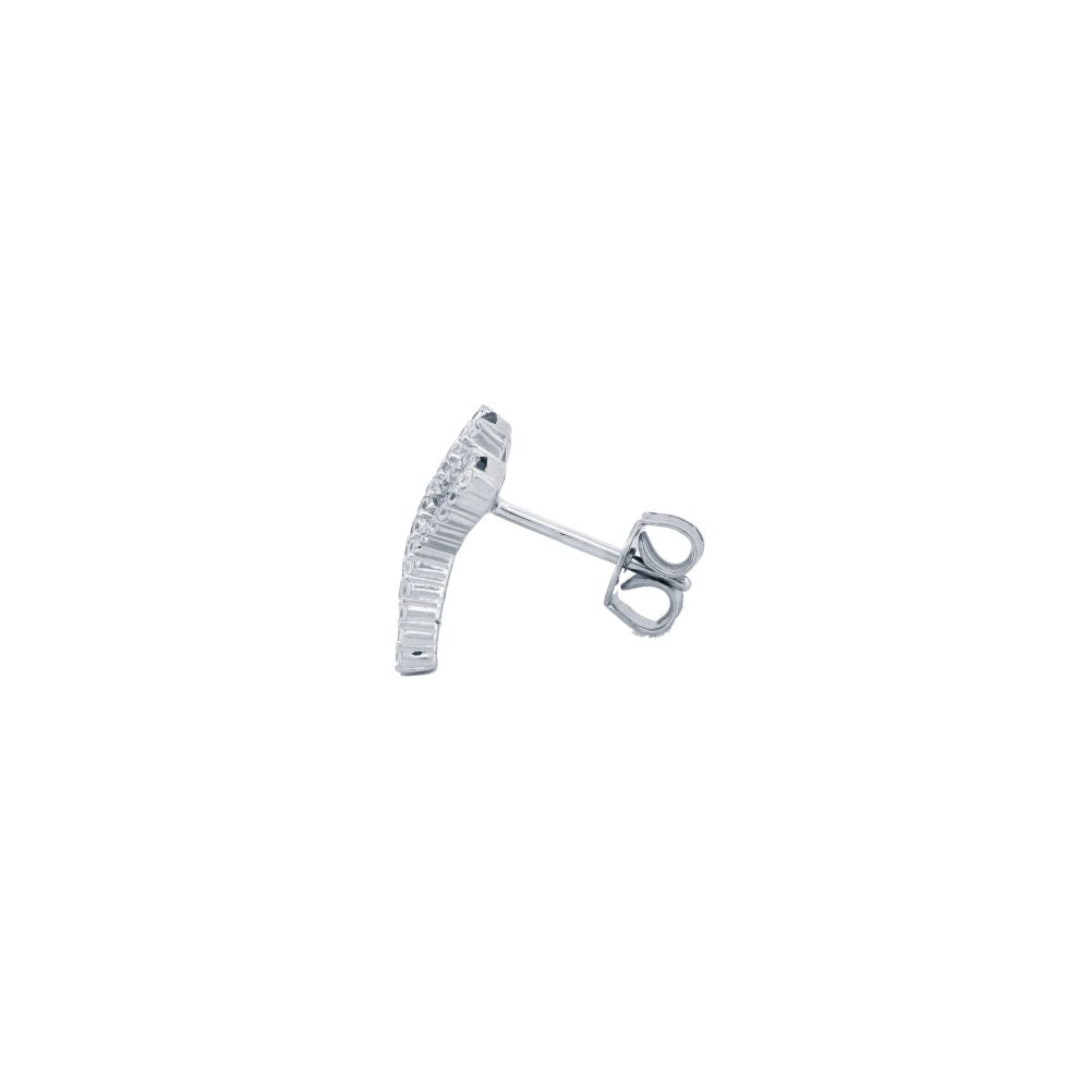 925 Silver Rhodium Plated Multo Col Cubic Zirconia Set Kisses Studs