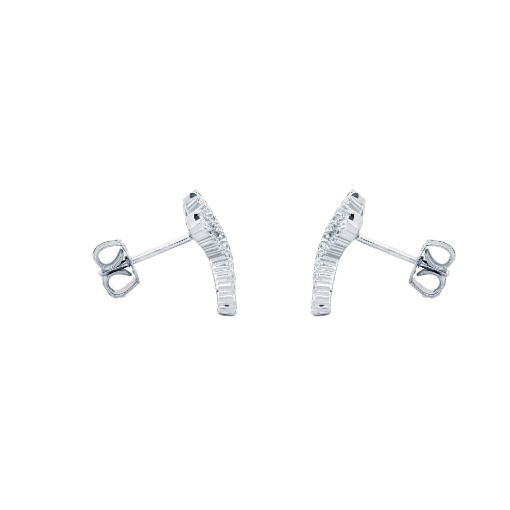 925 Silver Rhodium Plated Multo Col Cubic Zirconia Set Kisses Studs
