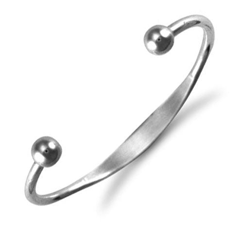 925 Sterling Silver Torque I.D. Baby / Childrens Bangle.