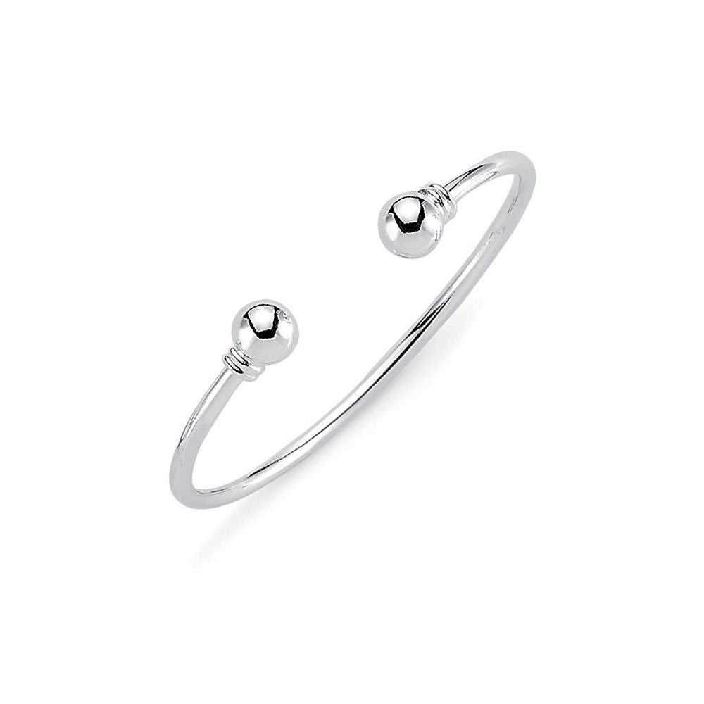 925 Sterling Silver Solid Torque Baby / Childrens Bangle.