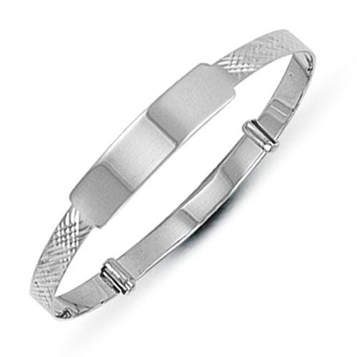925 Silver Diamond Cut Baby Expander Bangle