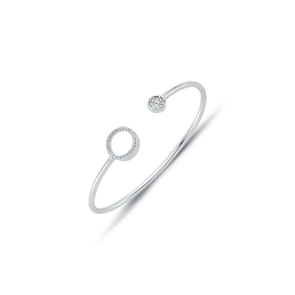 925 Sterling Silver Cubic Zirconia Set Circle Of Life Baby / Childrens Bangle
