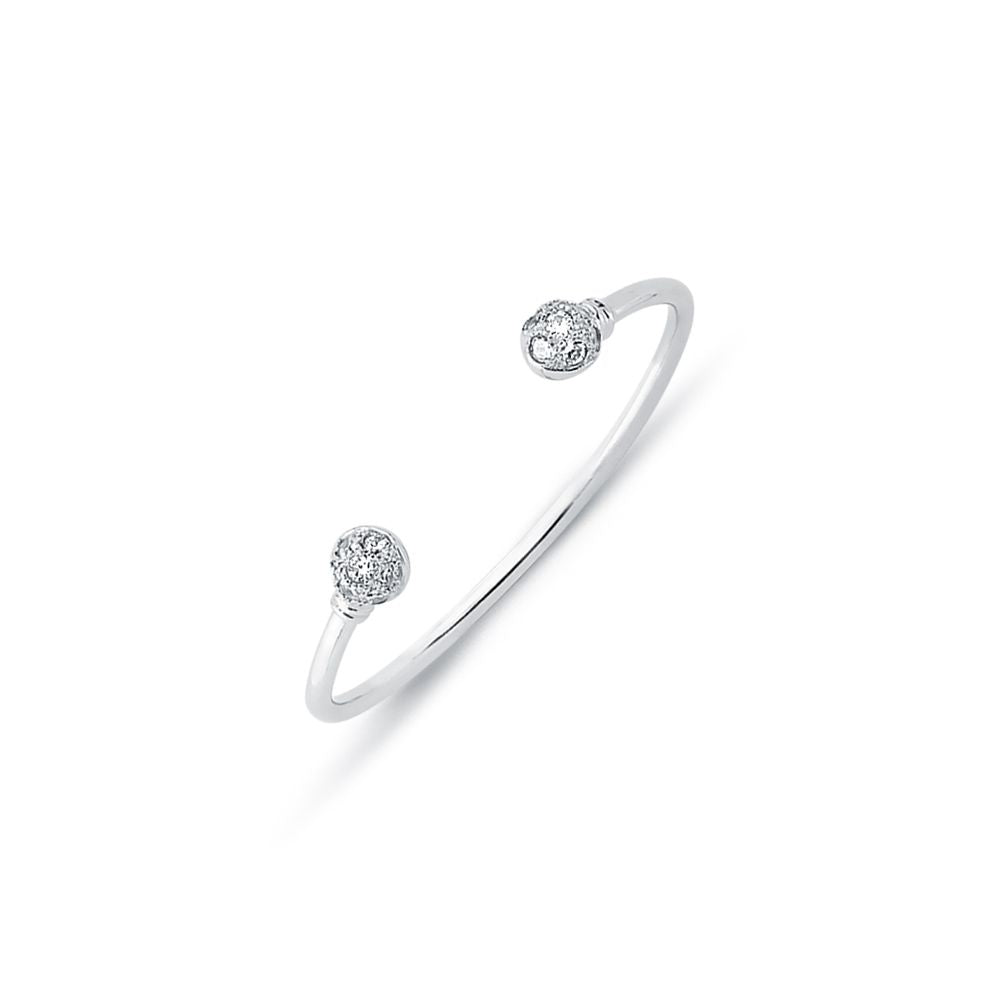 925 Sterling Silver Cubic Zirconia Set Torque Baby / Childrens Bangle