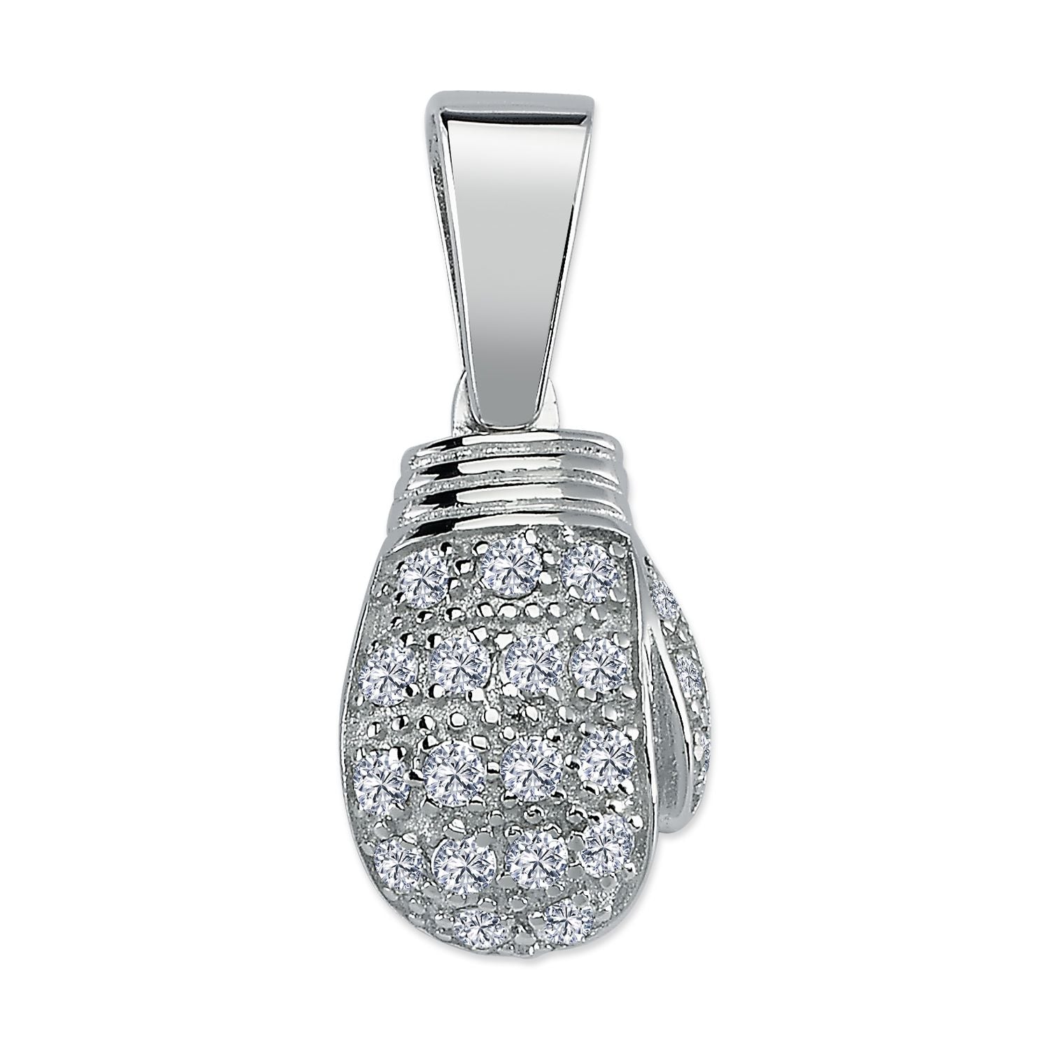 925 Silver Cubic Zirconia Set Boxing Glove Pendant