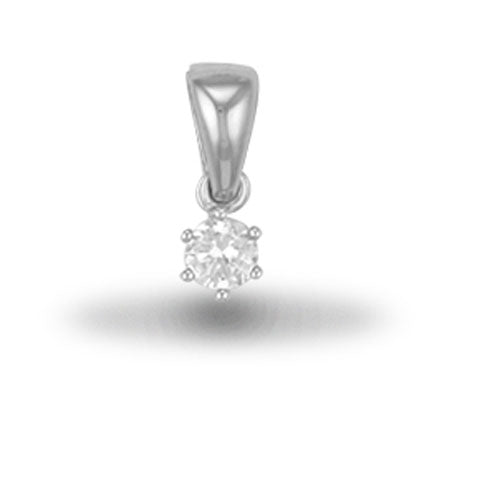 925 Sterling Silver Cubic Zirconia Solitaire Pendant