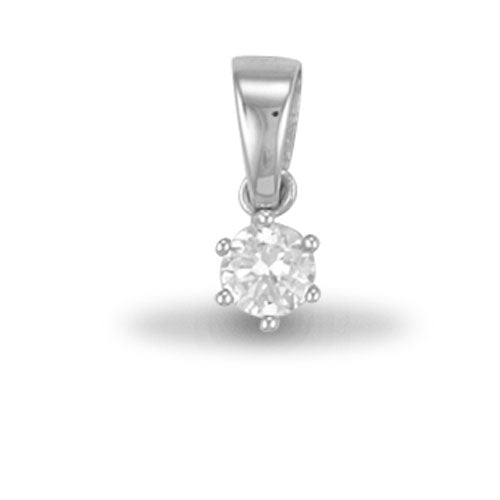 925 Sterling Silver Cubic Zirconia Solitaire Pendant