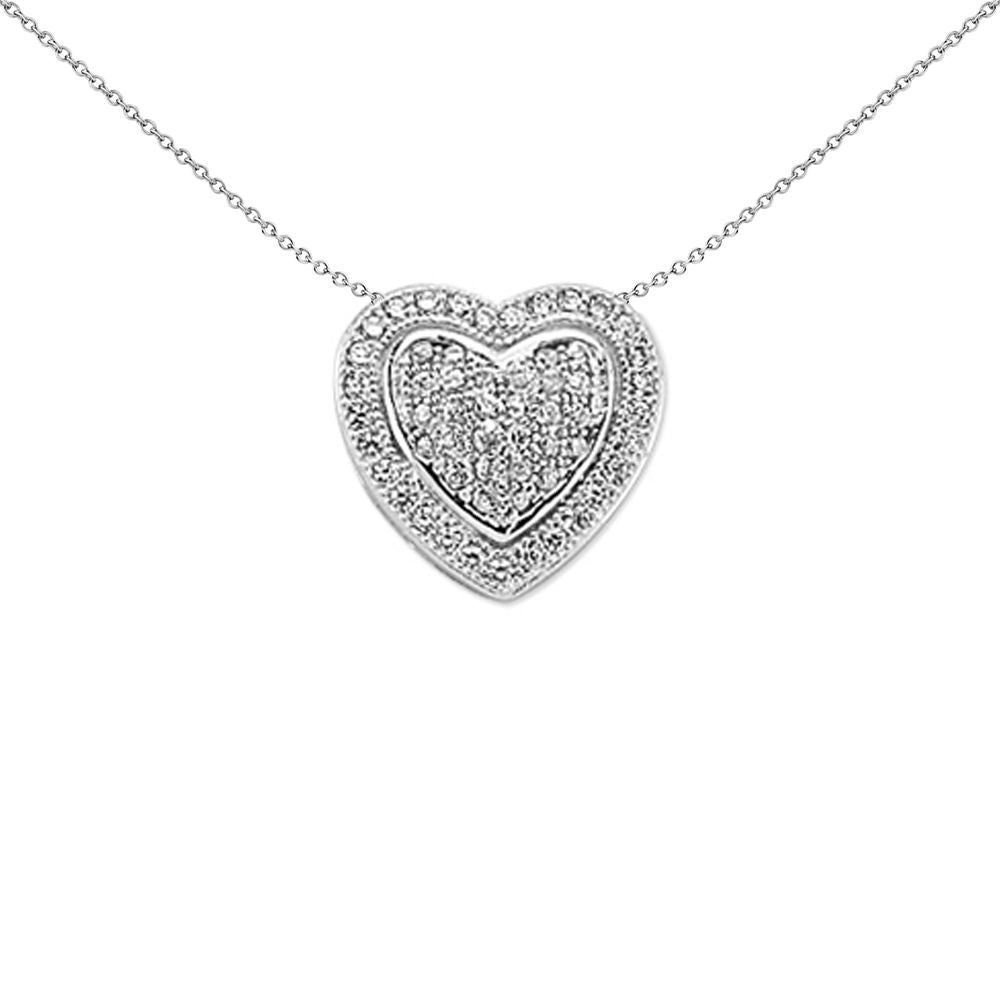 925 Silver Cubic Zirconia Heart Cluster Slider