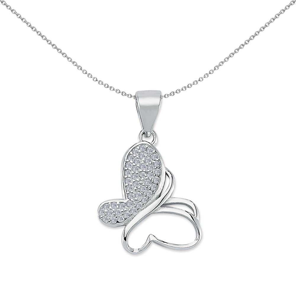 APD165 | 925 Silver CZ Butterfly Pendant