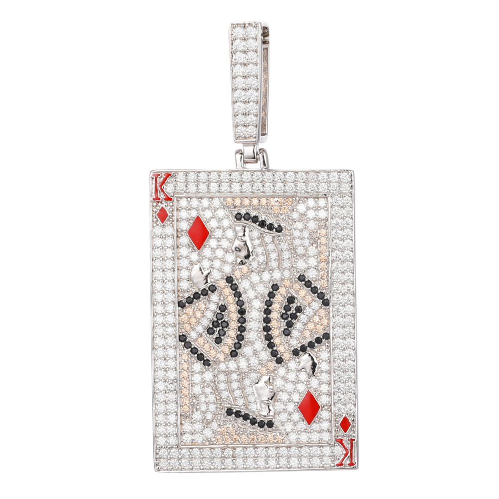 925 Silver Cubic Zirconia Set King Of Diamonds Pendant