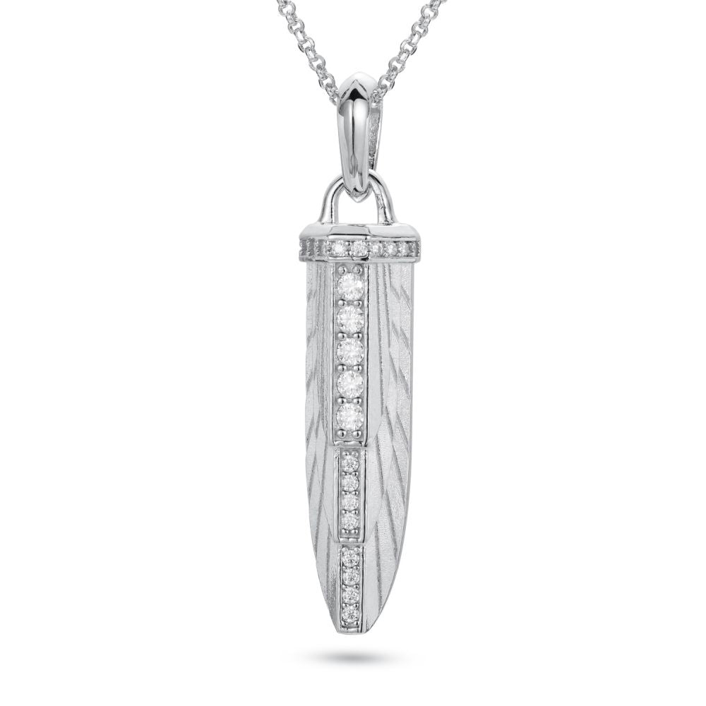 925 Silver Cubic Zirconia Set Empire Amulet Pendant