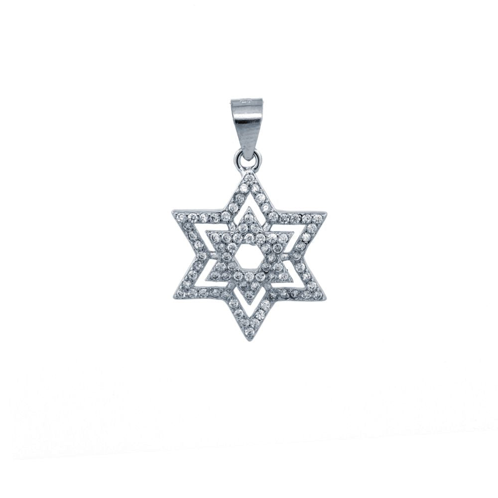 925 Silver Cubic Zirconia Set Star of David Pendant