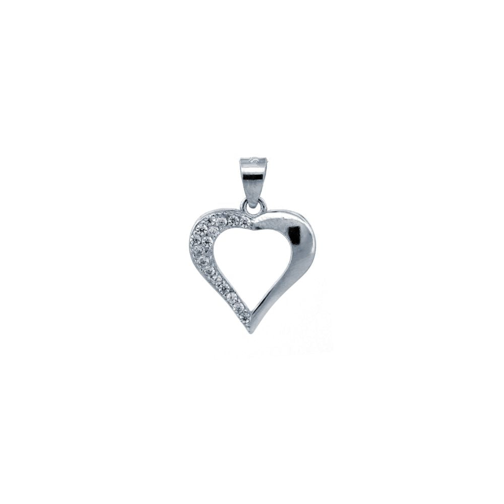 925 Silver Cubic Zirconia Set Heart pendant