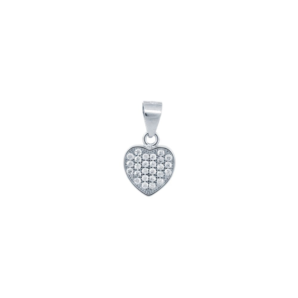 925 Silver Cubic Zirconia Set Heart Pendant