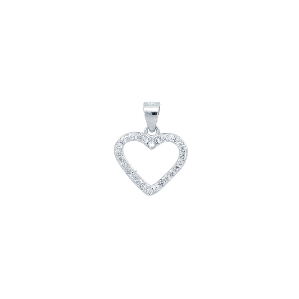 925 Silver Cubic Zirconia Set Heart Pendant