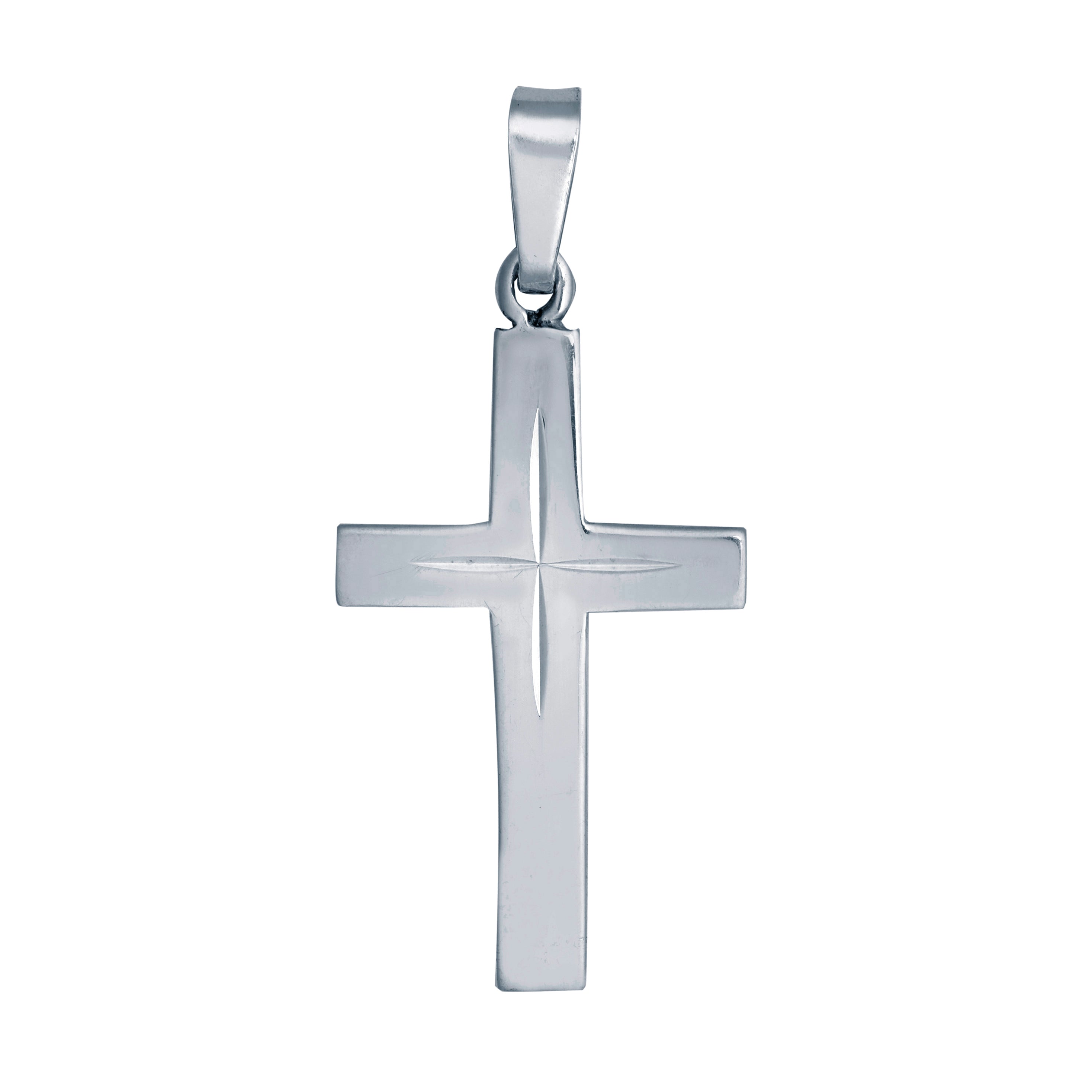 925 Silver Stamped Diamond Cut Cross