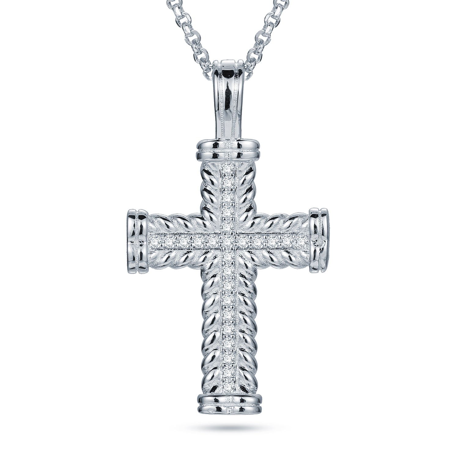 925 Silver Cubic Zirconia Set Cross