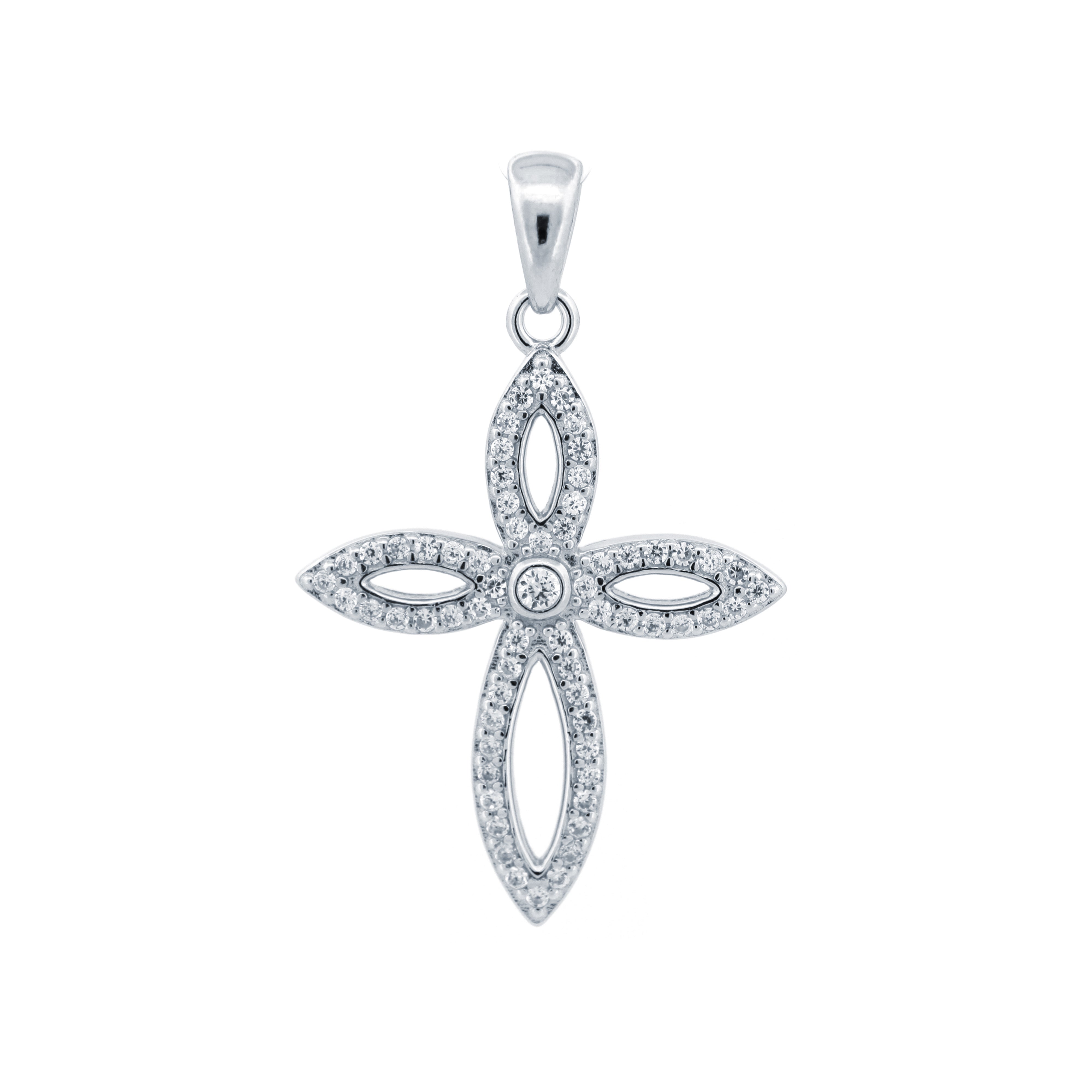 925 Silver Cubic Zirconia Set Cross