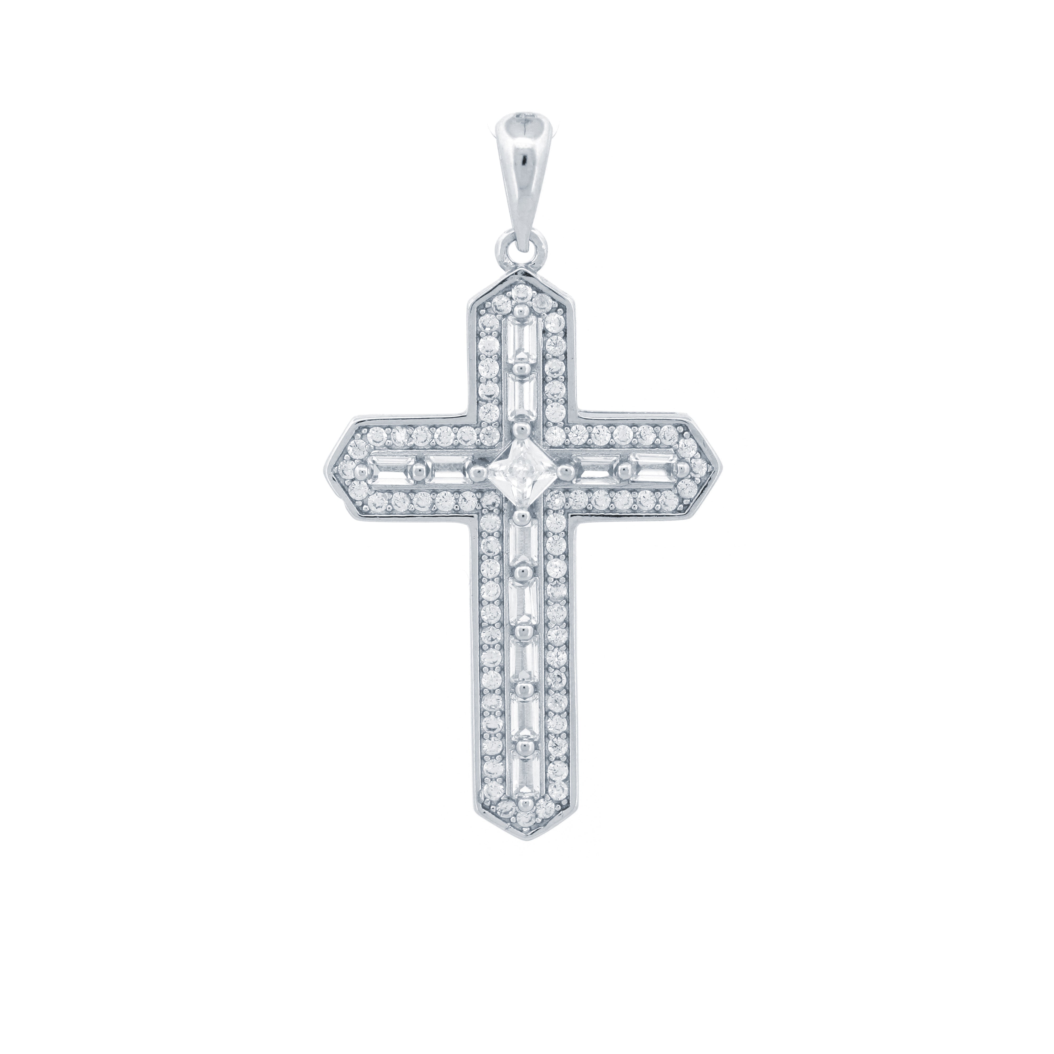 925 Silver Cubic Zirconia Set Cross