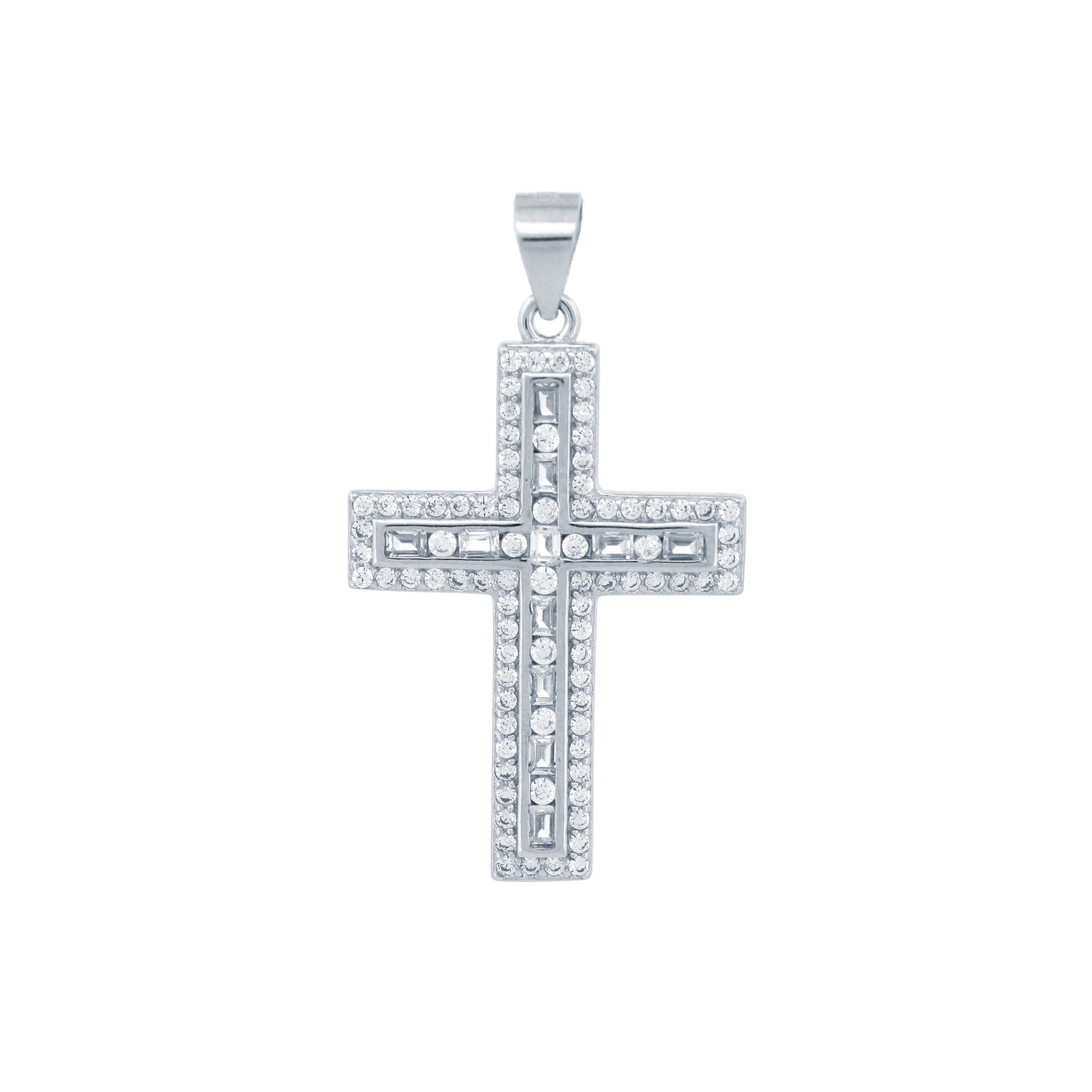 925 Silver Cubic Zirconia Set Cross