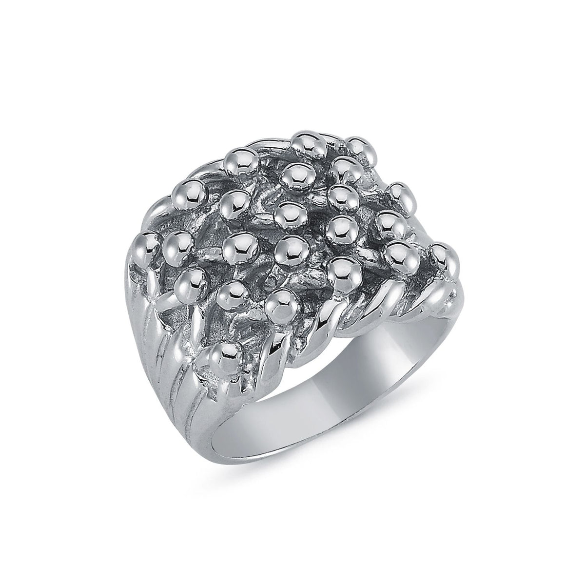 925 Silver Five Row Keeper Ring