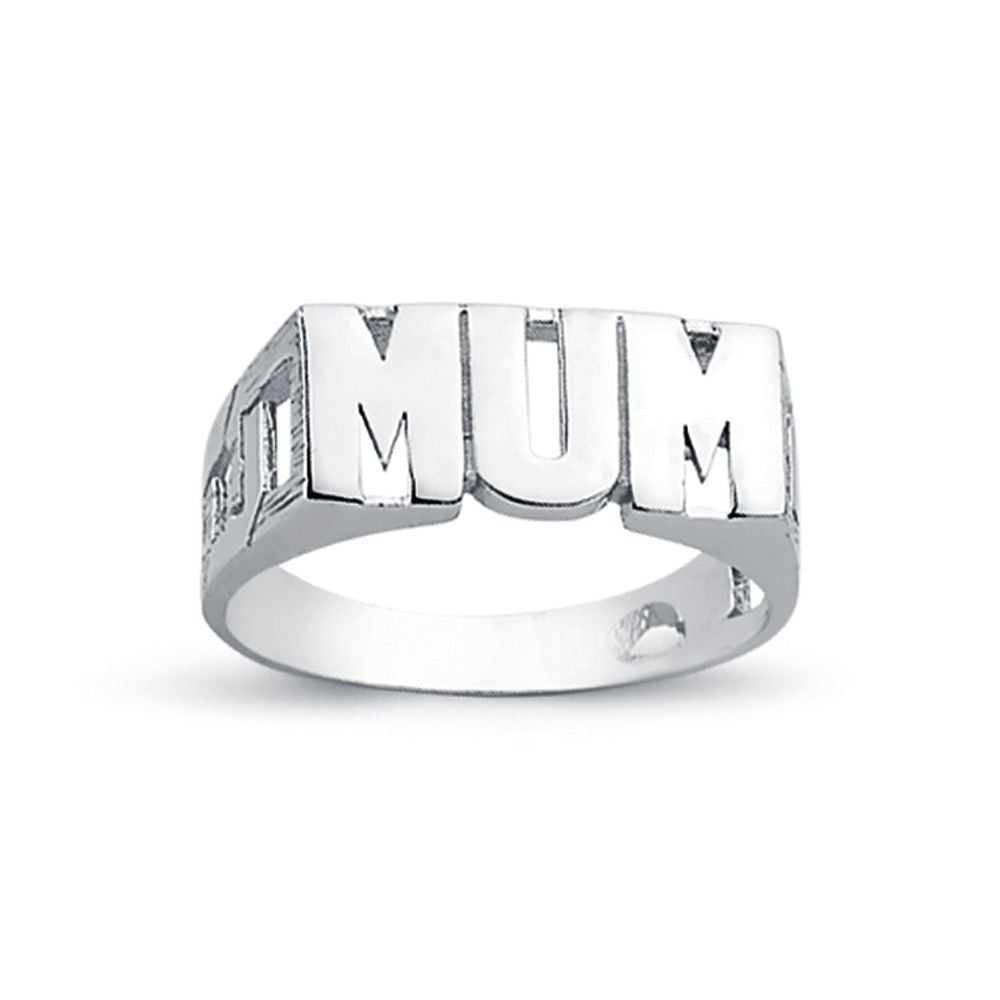 925 Silver Mum Ring Curb Shoulders