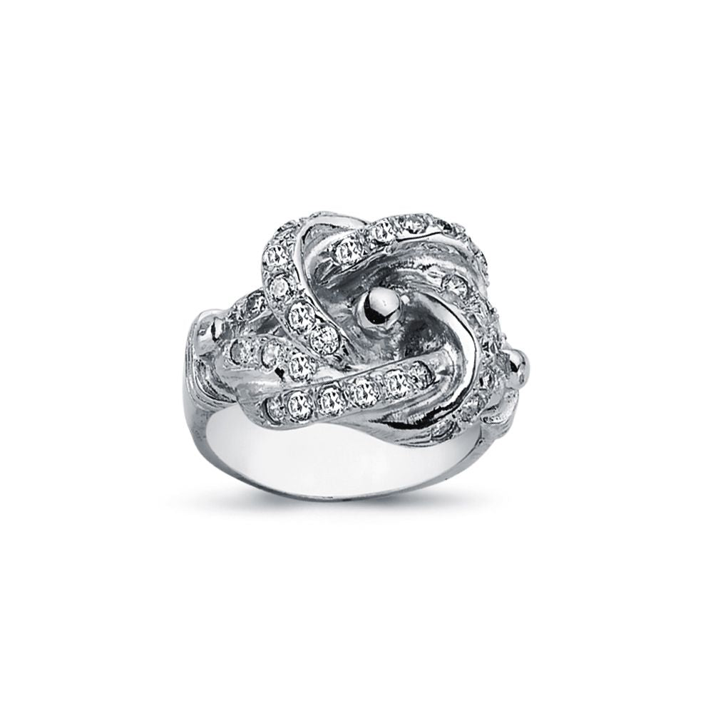 925 Silver Cubic Zirconia Set Knot Ring