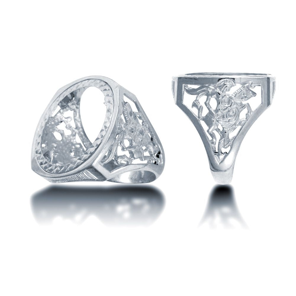 925 Silver Full Sovereign Ring