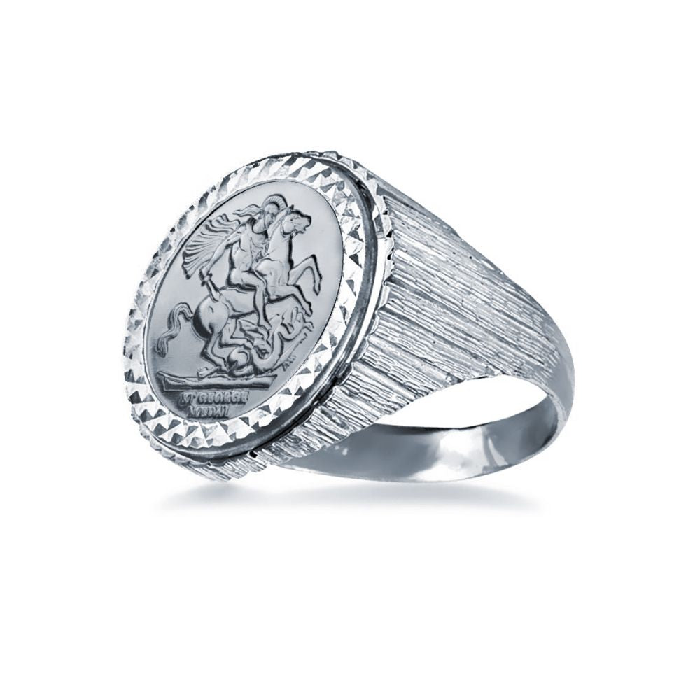 925 Silver Half Sovereign Ring