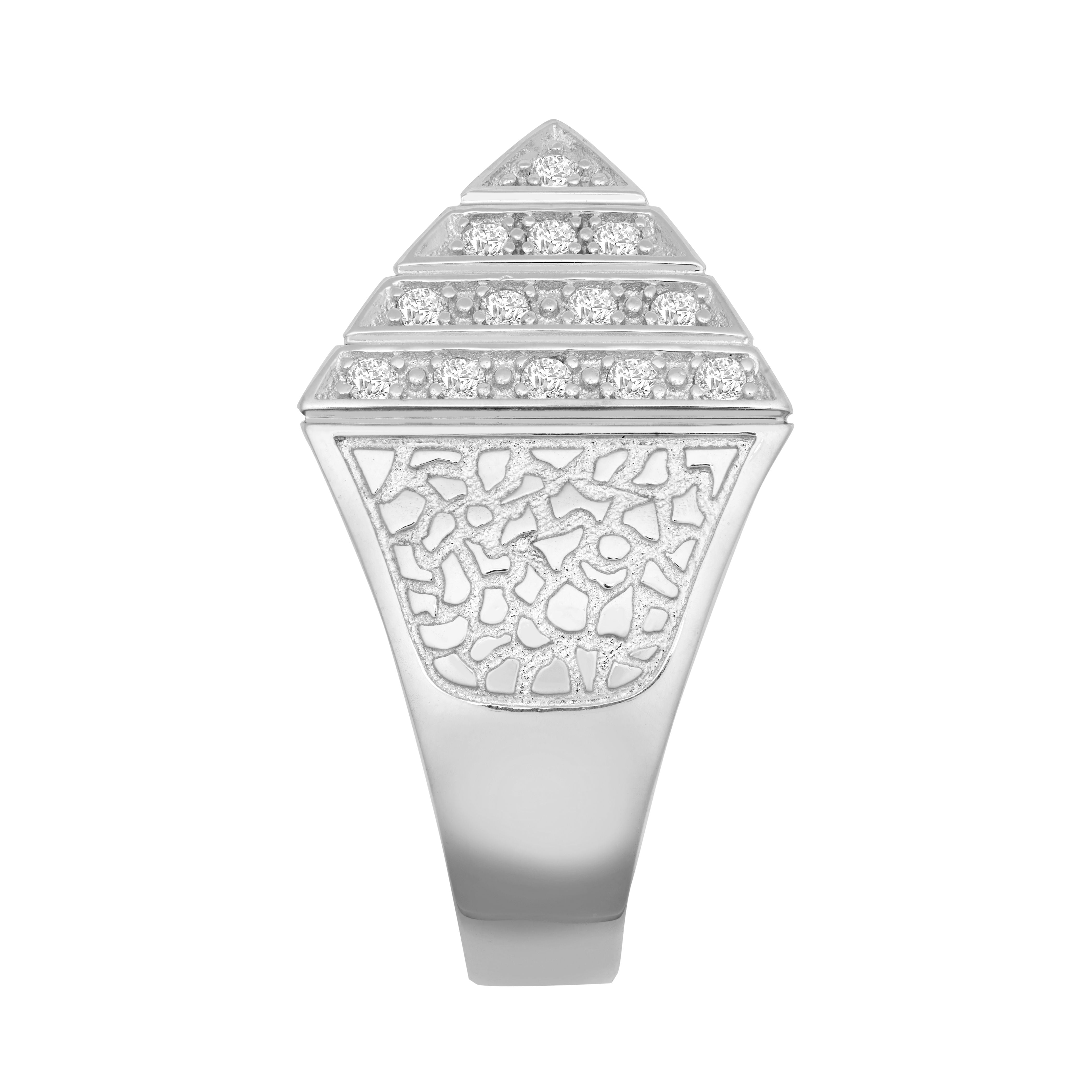 925 Silver Cubic Zirconia Set Pyramid Ring