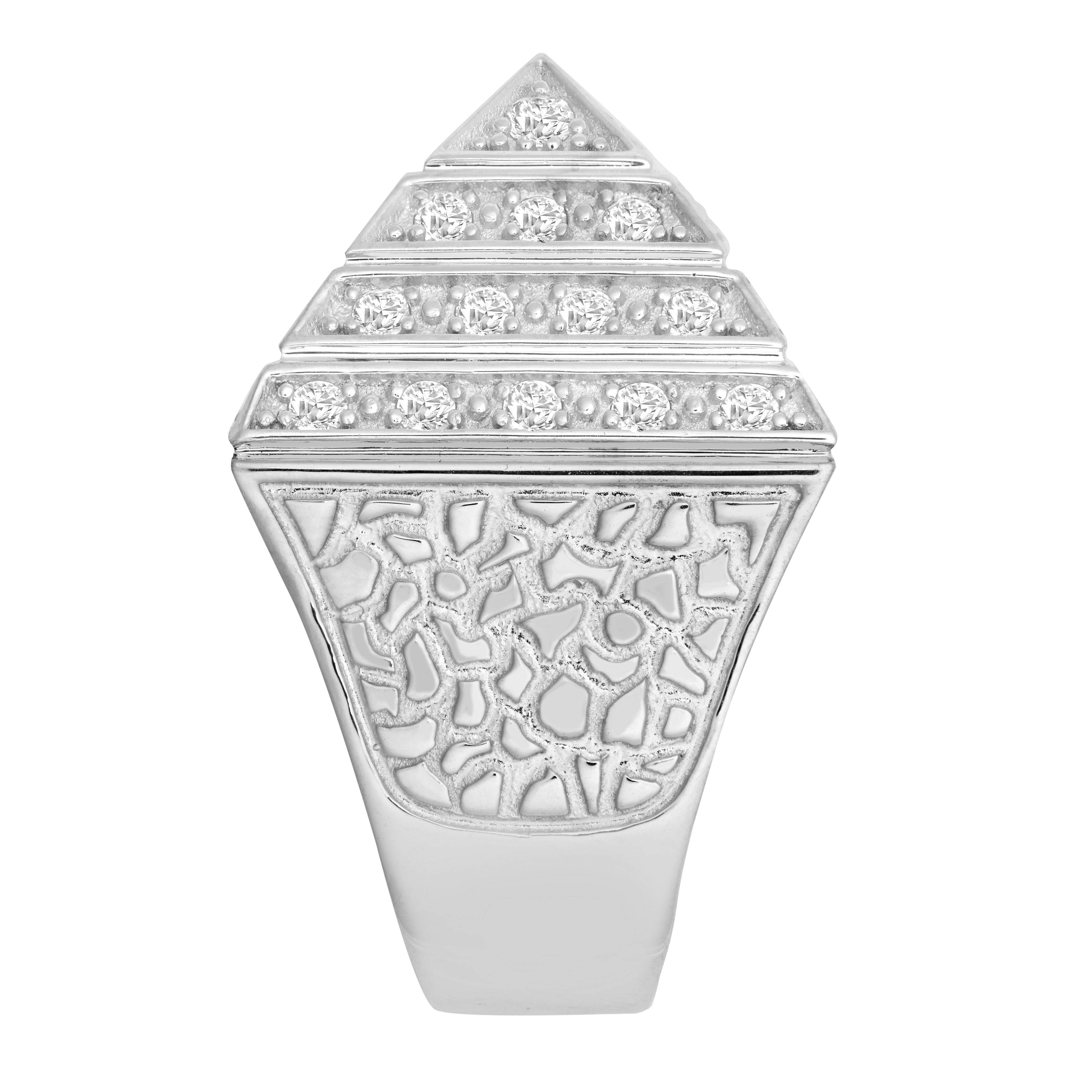 925 Silver Cubic Zirconia Set Pyramid Ring