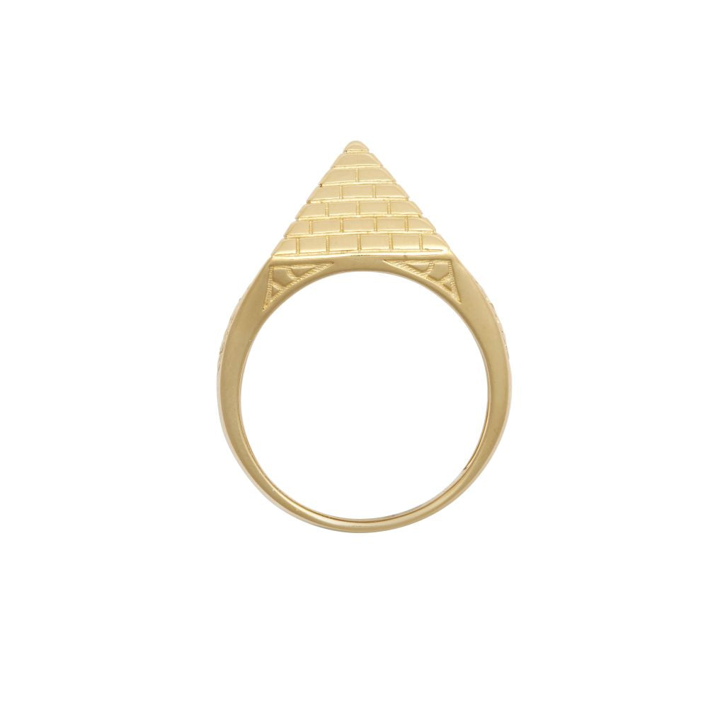 925 Silver Gold Plated Pyramid Ring 15.3mm