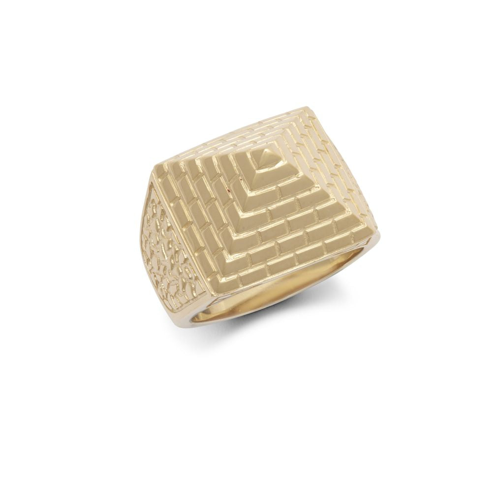 925 Silver Gold Plated Pyramid Ring 17.8mm