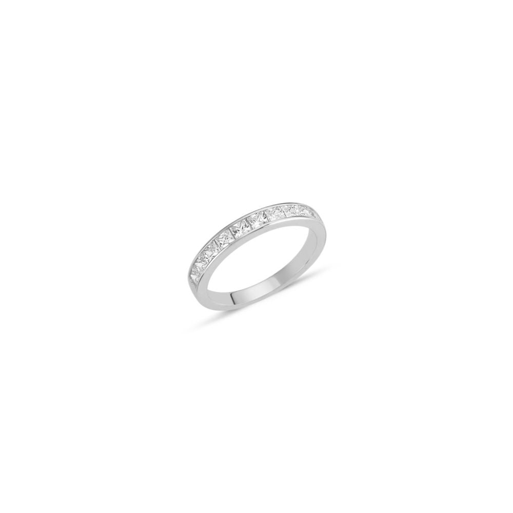 925 Silver Cubic Zirconia Half ET Ring