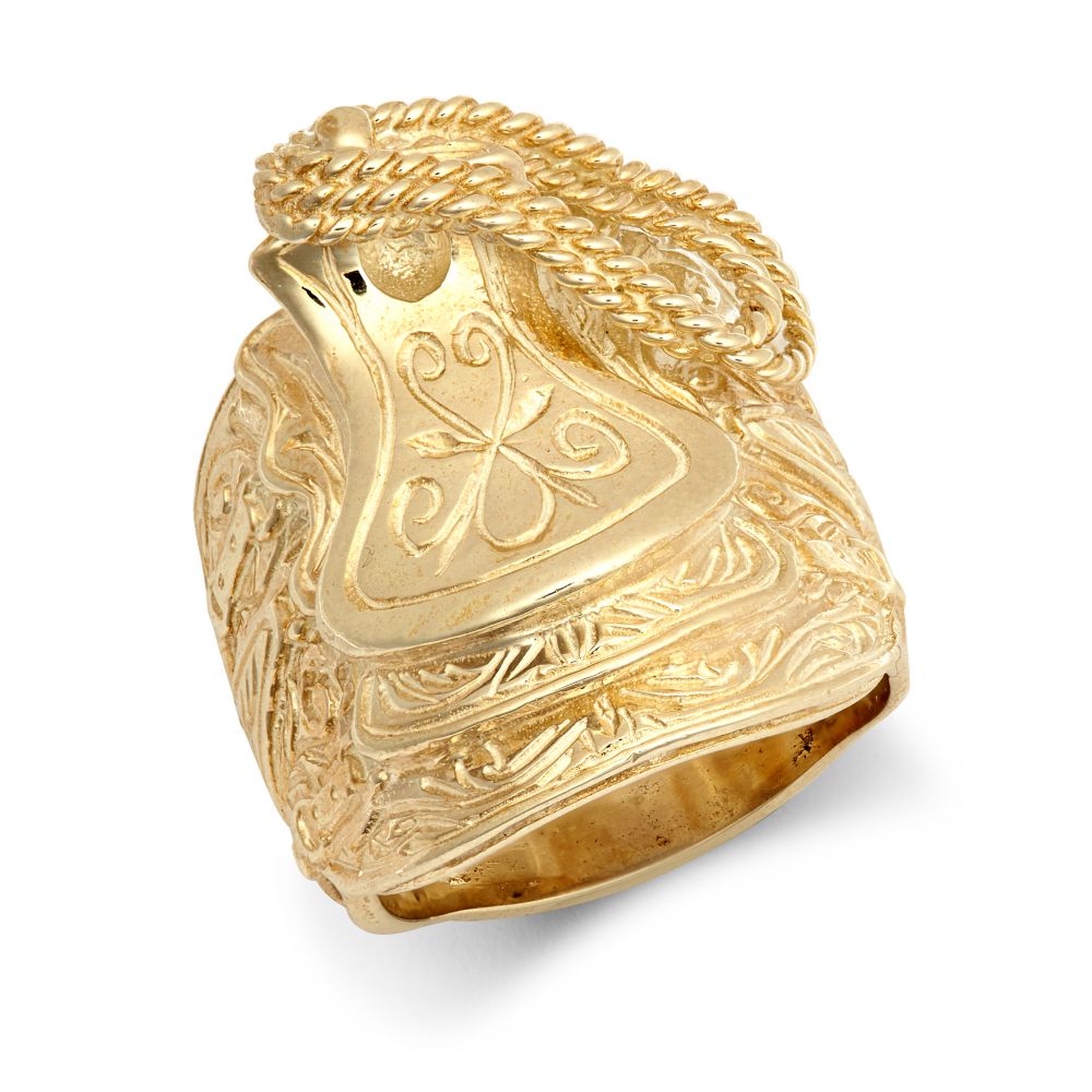 925 Silver Gold Plated Saddle Ring