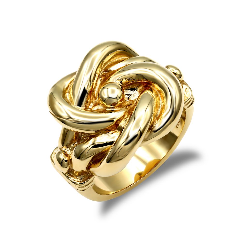 925 Silver Gold Plated Knot Ring