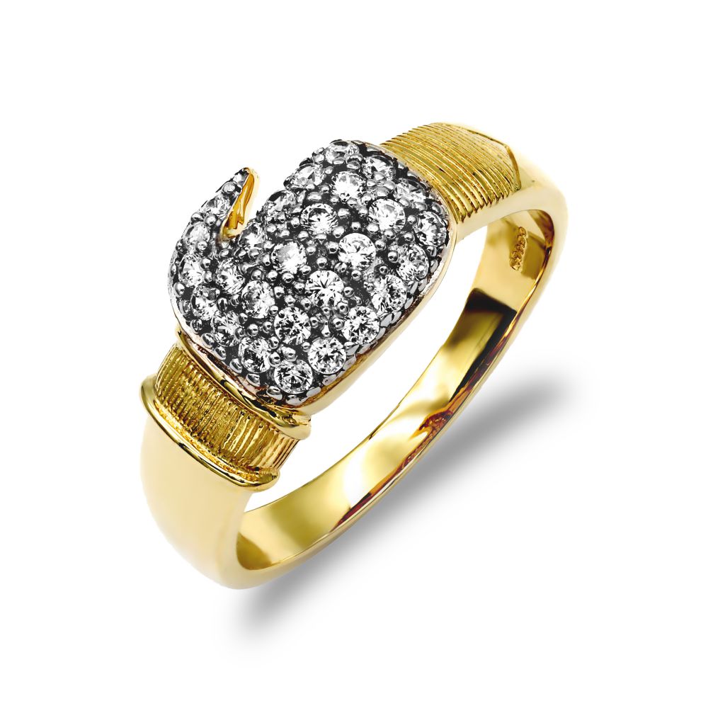 925 Silver Gold Plated Boxing Glove Ring