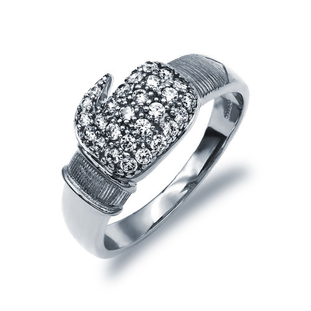 925 Silver Cubic Zirconia Set Boxing Glove Ring