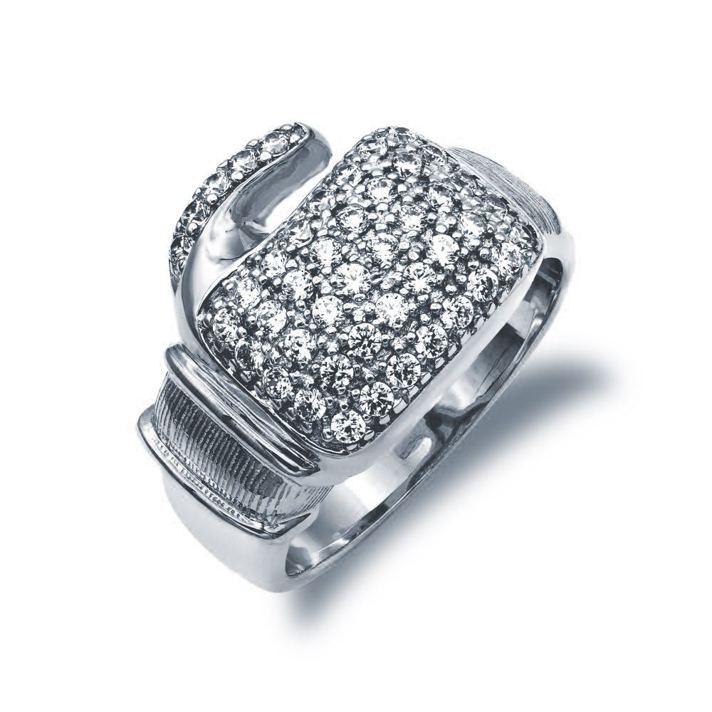 925 Silver Cubic Zirconia Set Boxing Glove Ring