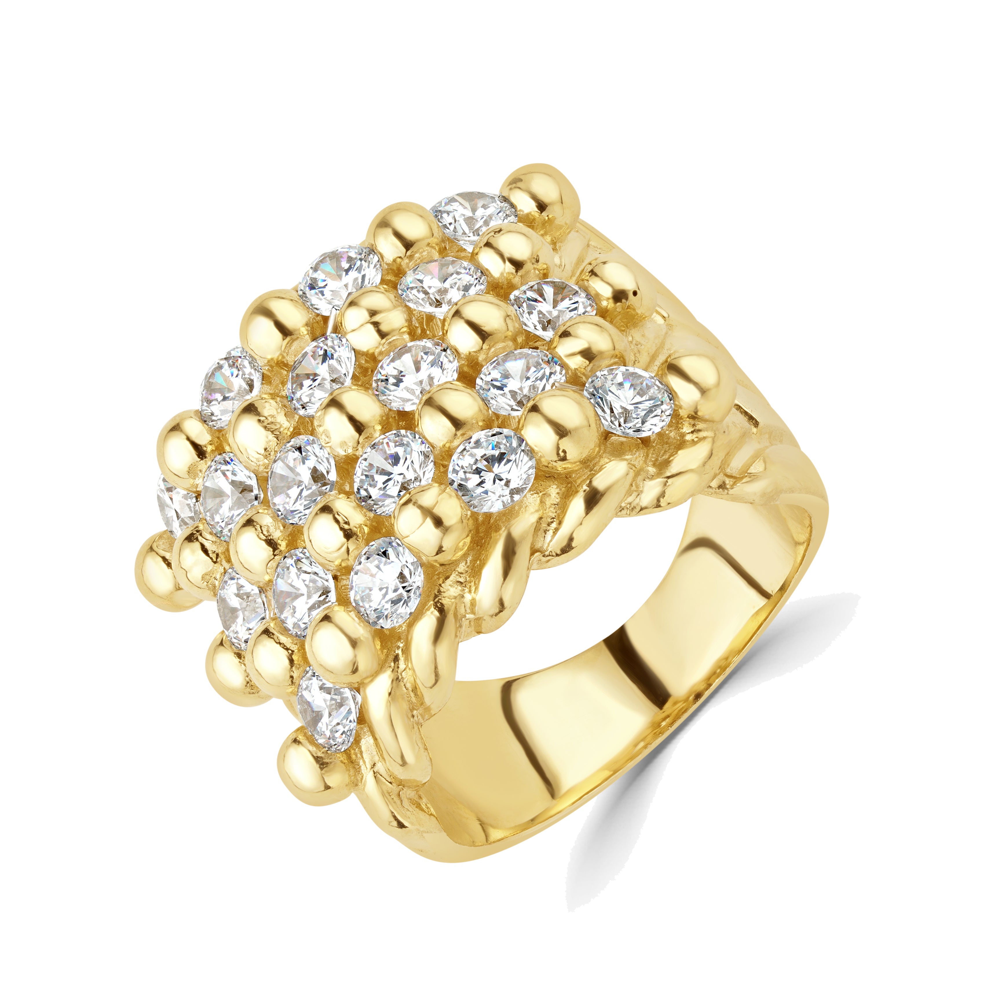 925 Silver Gold Plated Keeper Ring