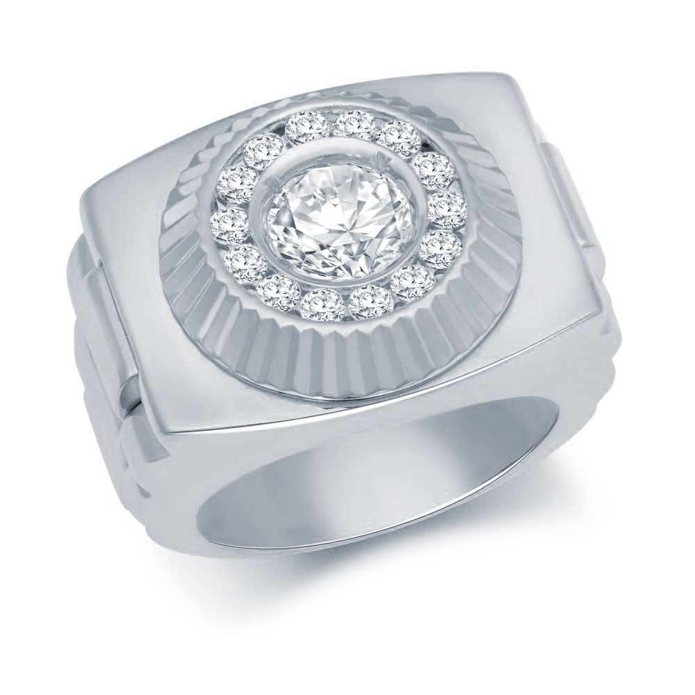 925 Silver Cubic Zirconia Set Watch Bracelet Ring