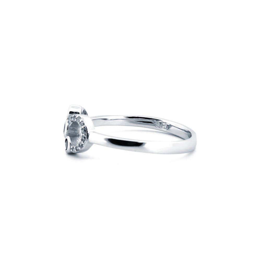 925 Silver Rhodium Cubic Zirconia Set Infinity Ring