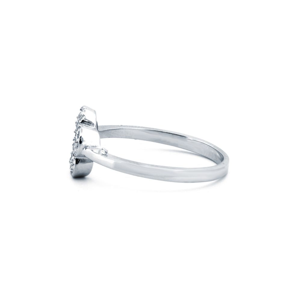 925 Silver Rhodium Cubic Zirconia Set Dress Ring