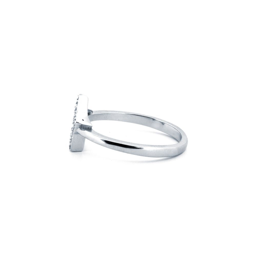 925 Silver Rhodium Cubic Zirconia Set Dress Ring