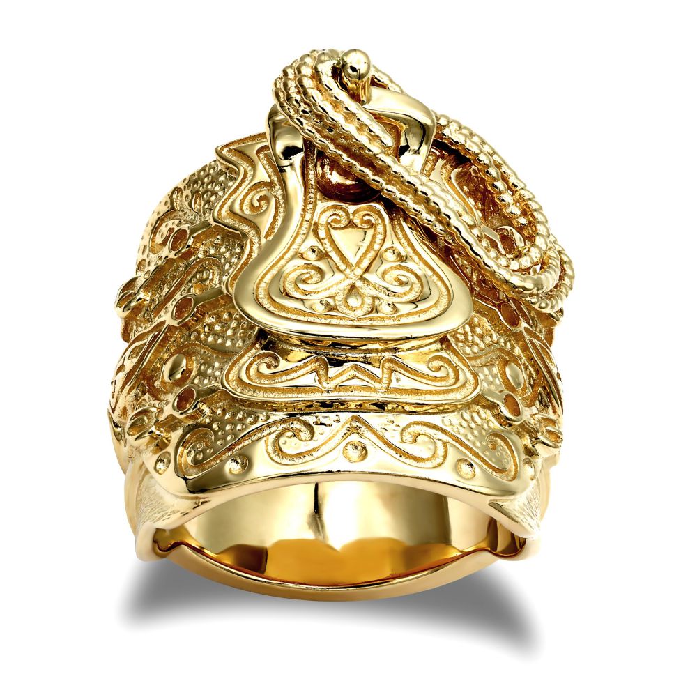 ARN202-GP | 925 Sterling Silver hand finished heavy weight saddle ring